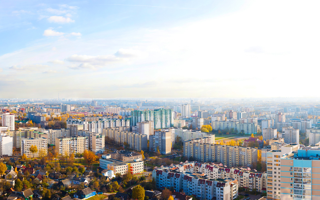 Панорама Минска с высоты 29-го этажа