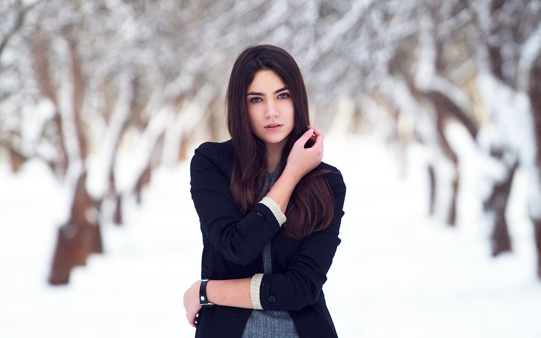 Снежная фотосессия в парке с Лизой Павловской