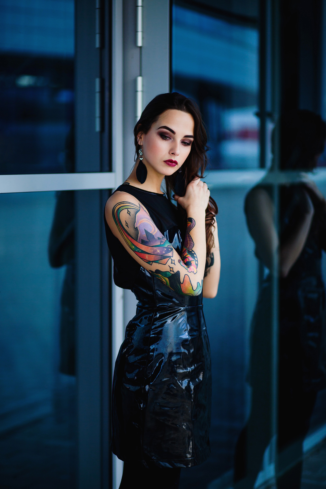 Портретная фотосессия с татуированной моделью Дарьей Дамилолой
